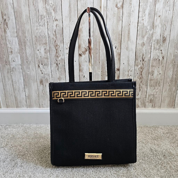 Versace small Tote Bag, Black and Gold